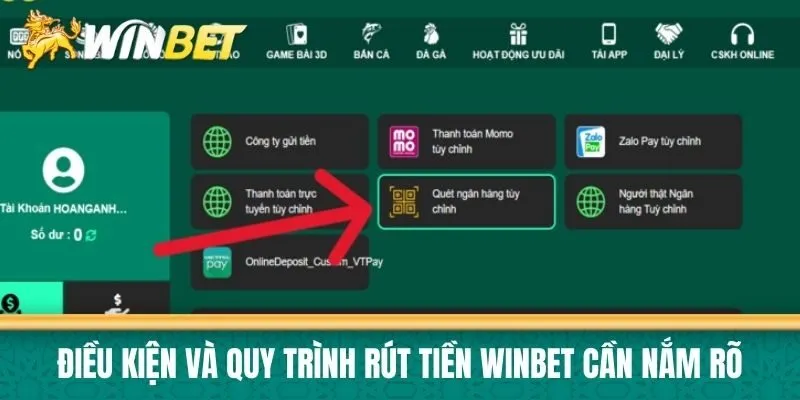 Điều kiện và quy trình rút tiền Winbet cần nắm rõ