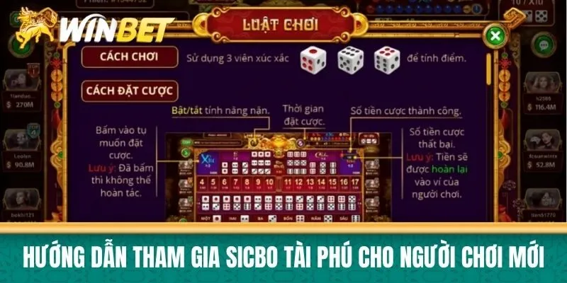 Hướng dẫn tham gia Sicbo Tài Phú cho người chơi mới